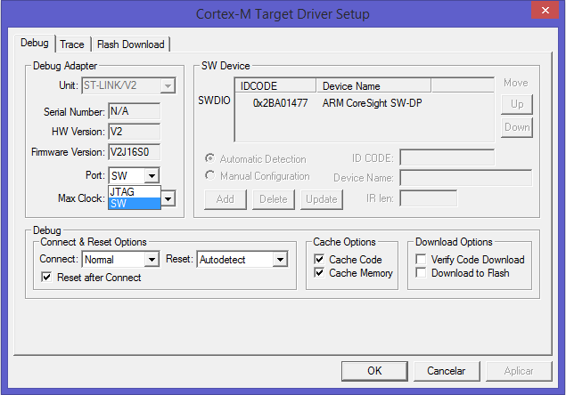cortex sw port target mdk